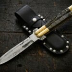 Crocodile Handmade VG10 Super Steel Original Filipino Balisong Butterfly Knife with Brass and Carabao Horn Handle | 29cm Full Size Collector Gift | BF-31