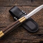 Masked Palm Handmade High Carbon Steel Original Filipino Balisong Butterfly Knife with Brass and Kamagong Wood Handle | 24cm EDC Flipper Gift for Him | BF-75