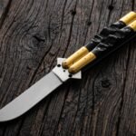 Black Widow Spider Handmade 440C Stainless Steel Original Filipino Balisong Butterfly Knife with Brass and Carabao Horn Handle | 24cm Lightweight Flipper Gift | BF-17