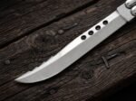 Close up of the Aurochs balisong butterfly knife blade