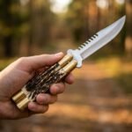 Banded Sugar Ant Handmade 440C Stainless Steel Original Filipino Balisong Butterfly Knife with Brass and Philippine Deer Horn Handle | 29cm Full Size Collector Gift | BF-04