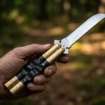 Bumblebee Handmade 440C Stainless Steel Original Filipino Balisong Butterfly Knife with Brass and Carabao Horn Handle | 24cm EDC Flipper Gift for Him | BF-18