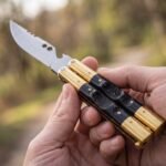 Asian Palm Civet Handmade 440C Stainless Steel Original Filipino Balisong Butterfly Knife with Brass and Carabao Horn Handle | 24cm Lightweight Flipper Gift | BF-08