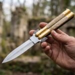 Bird Handmade 440C Stainless Steel Original Filipino Balisong Butterfly Knife with Brass and Bone Handle | 24cm EDC Flipper Gift for Him | BF-16
