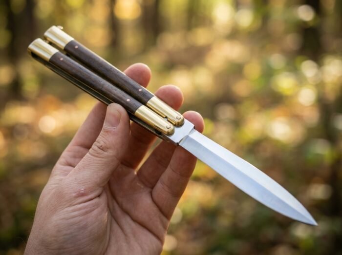 Dormouse Handmade VG10 Super Steel Original Filipino Balisong Butterfly Knife with Brass and Kamagong Wood Handle