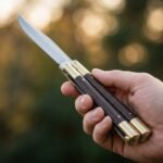 Flying Squirrel Handmade VG10 Super Steel Original Filipino Balisong Butterfly Knife with Brass and Kamagong Wood Handle | 24cm Lightweight Flipper Gift | BF-45