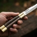 Hamster Handmade VG10 Super Steel Original Filipino Balisong Butterfly Knife with Brass and Kamagong Wood Handle | 24cm EDC Flipper Gift for Him | BF-55