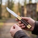 Barb Handmade 440C Stainless Steel Original Filipino Balisong Butterfly Knife with Brass and Kamagong Wood Handle | 24cm EDC Flipper Gift for Him | BF-10