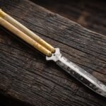 Caterpillar Handmade 440C Stainless Steel Original Filipino Balisong Butterfly Knife with Brass and Bone Handle | 29cm Full Size Collector Gift | BF-20