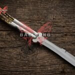 Bullet Ant Handmade 440C Stainless Steel Original Filipino Balisong Butterfly Knife with Stainless Steel and Philippine Deer Horn Handle | 29cm Full Size Collector Gift | BF-01