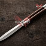 Cockroach Handmade 440C Stainless Steel Original Filipino Balisong Butterfly Knife with Stainless Steel and Kamagong Wood Handle | 24cm Lightweight Flipper Gift | BF-25