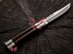 Common Buzzard balisong butterfly knife open with the blade showing, second view