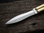 Close up of the Ladybug balisong butterfly knife blade