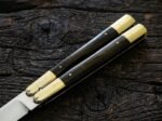 Close up of the Leopard Cat balisong butterfly knife handle
