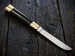 Leopard Cat balisong butterfly knife open with the blade showing, second view