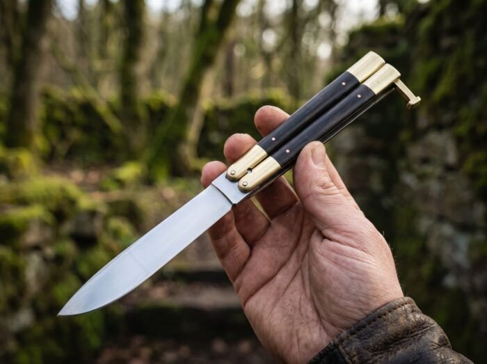 Liger balisong butterfly knife held in hand
