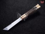 BF-116 Filipino Traditional Series D2 Steel Beautiful Tanto Blade Butterfly Balisong Knife USA Made With Stag Horn Handle