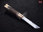 BF-116 Filipino Traditional Series D2 Steel Beautiful Tanto Blade Butterfly Balisong Knife USA Made With Stag Horn Handle - Image 2