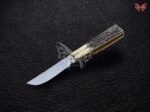 BF-122 Philippine Visayan D2 Steel Blade Butterfly Balisong Knife USA Made Gift For Him With Stag Horn Handle