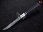 BF-126 Philippine Visayan Damascus Steel Blade Butterfly Balisong Knife Black Sheet USA Made Gift For Him With Beautiful Handle