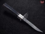 BF-126 Philippine Visayan Damascus Steel Blade Butterfly Balisong Knife Black Sheet USA Made Gift For Him With Beautiful Handle - Image 2