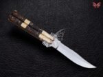 BF-103 Filipino Traditional D2 Steel Beautiful Blade Butterfly Balisong Knife USA Made Gift For Him With Rose Wood Handle - Image 2