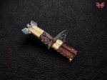 BF-103 Filipino Traditional D2 Steel Beautiful Blade Butterfly Balisong Knife USA Made Gift For Him With Rose Wood Handle - Image 3