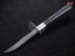 BF-127 Philippine Visayan Damascus Steel Blade Butterfly Balisong Knife USA Made Gift For Him With Beautiful Handle