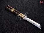BF-98 Pandayan Traditional Series Tanto Balde D2 Steel Beautiful Butterfly Balisong Knife USA Made With Rose Wood Handle - Image 2