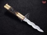 BF-117 Dagger Snake Filipino Traditional D2 Steel Beautiful Blade Butterfly Balisong Knife USA Made Gift For Him With Stag Horn Handle - Image 2