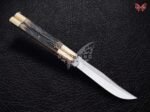 BF-118 Filipino Traditional D2 Steel Beautiful Blade Butterfly Balisong Knife USA Made Gift For Him With Stag Horn Handle - Image 2