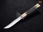 BF-118 Filipino Traditional D2 Steel Beautiful Blade Butterfly Balisong Knife USA Made Gift For Him With Stag Horn Handle