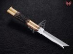 BF-119 Filipino Traditional D2 Steel Shark Blade Butterfly Balisong Knife USA Made Gift For Him With Stag Horn Handle - Image 2