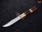 BF-96 Pandayan Traditional Series Hunting Balde D2 Steel Beautiful Butterfly Balisong Knife USA Made With Burl Wood Handle