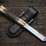 Yakal Filipino Traditional Series D2 Steel Beautiful Tanto Blade Butterfly Balisong Knife USA Made With Stag Horn Handle BF-116