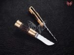 BF-120 Philippine Visayan D2 Steel Mini Butterfly Balisong Knife USA Made Gift For Him With Stag Horn Handle