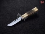 BF-121 Philippine Visayan D2 Steel Blade Butterfly Balisong Knife USA Made Gift For Him With Stag Horn Handle