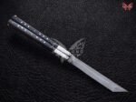 BF-124 Philippine Visayan Damascus Steel Blade Butterfly Balisong Knife USA Made Gift For Him With Beautiful Handle - Image 2