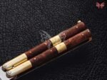 BF-100 Filipino Traditional Series D2 Steel Beautiful Tanto Blade Butterfly Balisong Knife USA Made With Rose Wood Handle - Image 4