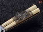 BF-121 Philippine Visayan D2 Steel Blade Butterfly Balisong Knife USA Made Gift For Him With Stag Horn Handle - Image 3