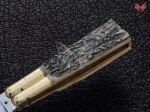 BF-122 Philippine Visayan D2 Steel Blade Butterfly Balisong Knife USA Made Gift For Him With Stag Horn Handle - Image 4