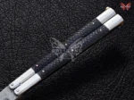 BF-129 Filipino Traditional Series Damascus Steel Beautiful Tanto Blade Butterfly Balisong Knife USA Made With Stag Horn Handle - Image 4