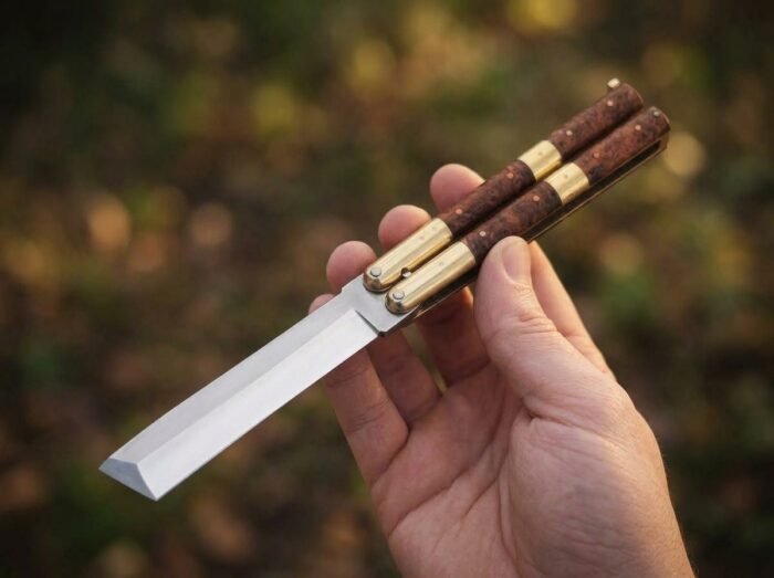 Bagwis balisong butterfly knife held in hand