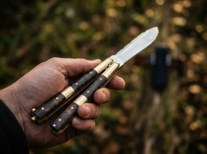 Dalisay balisong butterfly knife held in hand