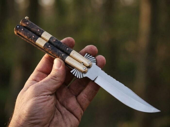 Giting balisong butterfly knife held in hand