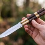 Gubat Pandayan Traditional Series Hunting Balde D2 Steel Beautiful Butterfly Balisong Knife USA Made With Burl Wood Handle BF-96