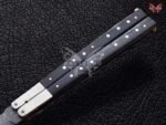BF-127 Philippine Visayan Damascus Steel Blade Butterfly Balisong Knife USA Made Gift For Him With Beautiful Handle - Image 4