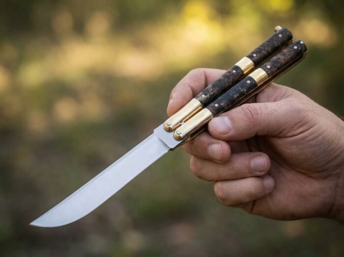 Hiyas balisong butterfly knife held in hand