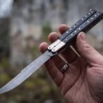 Batis Philippine Visayan Damascus Steel Blade Butterfly Balisong Knife USA Made Gift For Him With Beautiful Handle BF-127