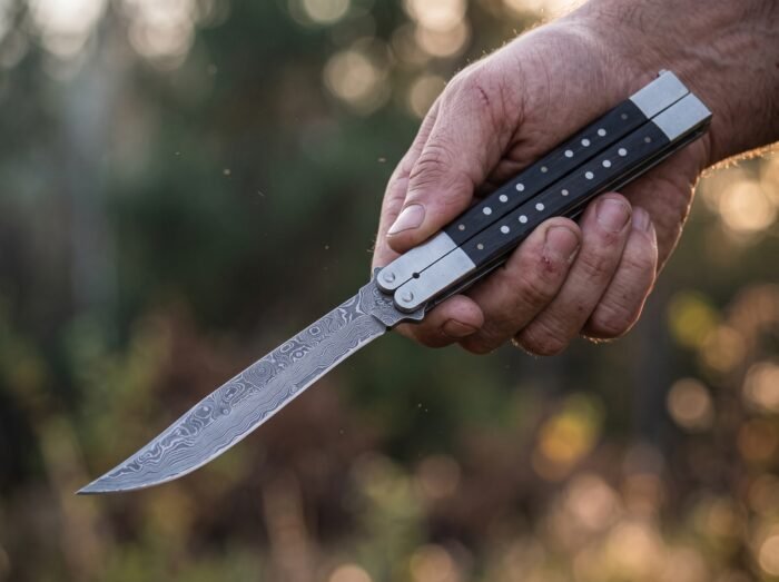 Talon balisong butterfly knife held in hand